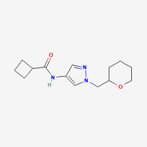N-(1-((tetrahydro-2H-pyran-2-yl)methyl)-1H-pyrazol-4-yl)cyclobutanecarboxamide