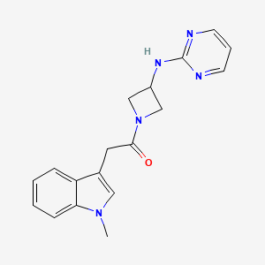 2-(1-methyl-1H-indol-3-yl)-1-(3-(pyrimidin-2-ylamino)azetidin-1-yl)ethanone