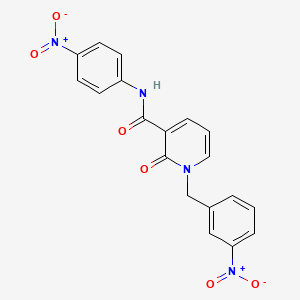 molecular formula C19H14N4O6 B2528106 1-(3-nitrobenzyl)-N-(4-nitrophenyl)-2-oxo-1,2-dihydropyridine-3-carboxamide CAS No. 941910-38-9
