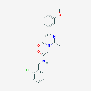 molecular formula C21H20ClN3O3 B2528110 N-[(2-Chlorophenyl)methyl]-2-[4-(3-methoxyphenyl)-2-methyl-6-oxopyrimidin-1-yl]acetamide CAS No. 2319718-42-6