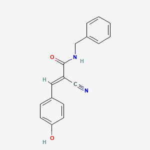 molecular formula C17H14N2O2 B2528118 (E)-N-benzyl-2-cyano-3-(4-hydroxyphenyl)-2-propenamide CAS No. 874655-86-4