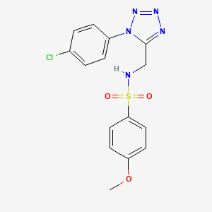 molecular formula C15H14ClN5O3S B2528122 N-((1-(4-氯苯基)-1H-四唑-5-基)甲基)-4-甲氧基苯磺酰胺 CAS No. 920467-36-3