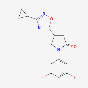 molecular formula C15H13F2N3O2 B2528123 4-(3-Cyclopropyl-1,2,4-oxadiazol-5-yl)-1-(3,5-difluorophenyl)pyrrolidin-2-one CAS No. 1170158-18-5