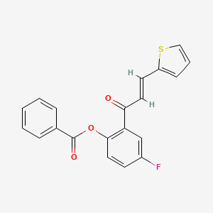 molecular formula C20H13FO3S B2528126 4-fluoro-2-[(2E)-3-(thiophen-2-yl)prop-2-enoyl]phenyl benzoate CAS No. 637746-74-8