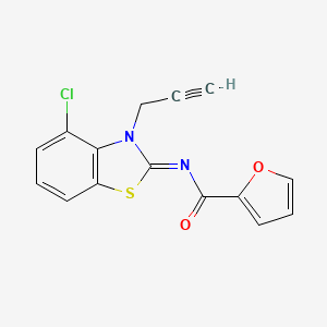 molecular formula C15H9ClN2O2S B2528127 N-(4-氯-3-丙-2-炔基-1,3-苯并噻唑-2-亚甲基)呋喃-2-甲酰胺 CAS No. 868377-68-8
