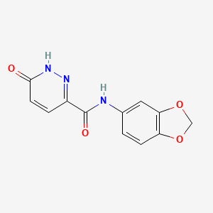 molecular formula C12H9N3O4 B2528132 N-(1,3-苯二氧杂环-5-基)-6-氧代-1H-哒嗪-3-甲酰胺 CAS No. 726154-83-2