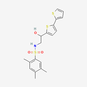 molecular formula C19H21NO3S3 B2528135 2-{[2,2'-bithiophene]-5-yl}-2-hydroxy-S-(2,4,5-trimethylphenyl)ethane-1-sulfonamido CAS No. 2097888-36-1