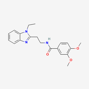 molecular formula C20H23N3O3 B2528136 N-[2-(1-乙基-1H-苯并咪唑-2-基)乙基]-3,4-二甲氧基苯甲酰胺 CAS No. 850922-17-7