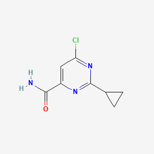 molecular formula C8H8ClN3O B2528140 6-氯-2-环丙基嘧啶-4-甲酰胺 CAS No. 2092841-66-0