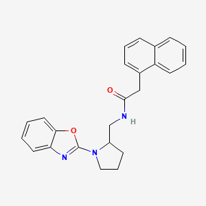 molecular formula C24H23N3O2 B2528142 N-((1-(benzo[d]oxazol-2-yl)pyrrolidin-2-yl)methyl)-2-(naphthalen-1-yl)acetamide CAS No. 1788533-91-4