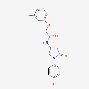 N-(1-(4-fluorophenyl)-5-oxopyrrolidin-3-yl)-2-(m-tolyloxy)acetamide