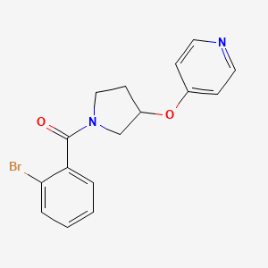 molecular formula C16H15BrN2O2 B2528149 (2-Bromophenyl)(3-(pyridin-4-yloxy)pyrrolidin-1-yl)methanone CAS No. 2034471-90-2