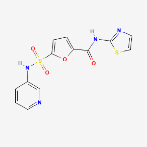 molecular formula C13H10N4O4S2 B2528150 5-(N-(pyridin-3-yl)sulfamoyl)-N-(thiazol-2-yl)furan-2-carboxamide CAS No. 1170551-49-1