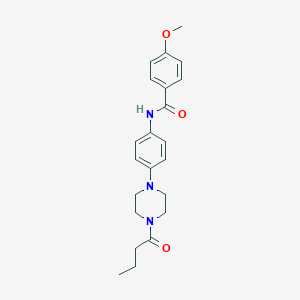molecular formula C22H27N3O3 B252816 N-[4-(4-butanoylpiperazin-1-yl)phenyl]-4-methoxybenzamide 