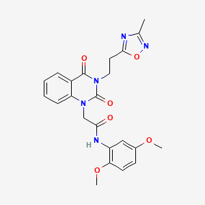 molecular formula C23H23N5O6 B2528161 N-(2,5-dimethoxyphenyl)-2-(3-(2-(3-methyl-1,2,4-oxadiazol-5-yl)ethyl)-2,4-dioxo-3,4-dihydroquinazolin-1(2H)-yl)acetamide CAS No. 931696-52-5