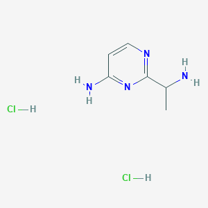 molecular formula C6H12Cl2N4 B2528163 2-(1-Aminoethyl)pyrimidin-4-amine dihydrochloride CAS No. 1864015-10-0