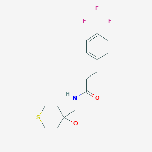 molecular formula C17H22F3NO2S B2528170 N-((4-methoxytetrahydro-2H-thiopyran-4-yl)methyl)-3-(4-(trifluoromethyl)phenyl)propanamide CAS No. 2034452-94-1
