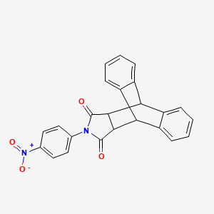 molecular formula C24H16N2O4 B2528185 17-(4-Nitrophenyl)-17-azapentacyclo[6.6.5.0^{2,7}.0^{9,14}.0^{15,19}]nonadeca-2(7),3,5,9(14),10,12-hexaene-16,18-dione CAS No. 57663-56-6