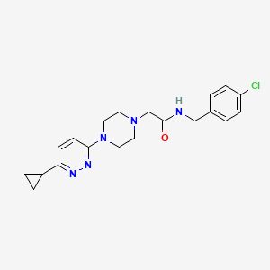 molecular formula C20H24ClN5O B2528188 N-(4-chlorobenzyl)-2-(4-(6-cyclopropylpyridazin-3-yl)piperazin-1-yl)acetamide CAS No. 2034428-06-1
