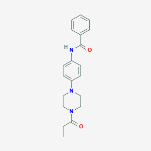 molecular formula C20H23N3O2 B252819 N-[4-(4-propanoylpiperazin-1-yl)phenyl]benzamide 