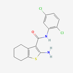 molecular formula C15H14Cl2N2OS B2528191 2-amino-N-(2,5-dichlorophenyl)-4,5,6,7-tetrahydro-1-benzothiophene-3-carboxamide CAS No. 588696-05-3