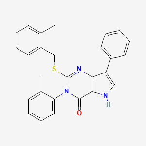 molecular formula C27H23N3OS B2528193 2-((2-methylbenzyl)thio)-7-phenyl-3-(o-tolyl)-3H-pyrrolo[3,2-d]pyrimidin-4(5H)-one CAS No. 2034489-84-2