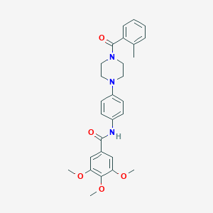 molecular formula C28H31N3O5 B252821 3,4,5-trimethoxy-N-{4-[4-(2-methylbenzoyl)-1-piperazinyl]phenyl}benzamide 