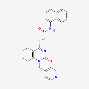 molecular formula C26H24N4O2S B2528227 N-(萘-1-基)-2-((2-氧代-1-(吡啶-4-基甲基)-1,2,5,6,7,8-六氢喹唑啉-4-基)硫代)乙酰胺 CAS No. 899746-91-9