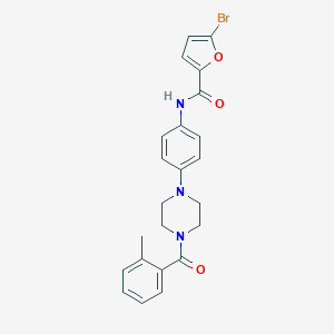 molecular formula C23H22BrN3O3 B252823 5-bromo-N-{4-[4-(2-methylbenzoyl)-1-piperazinyl]phenyl}-2-furamide 