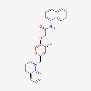 molecular formula C27H24N2O4 B2528237 2-((6-((3,4-二氢喹啉-1(2H)-基)甲基)-4-氧代-4H-吡喃-3-基)氧基)-N-(萘-1-基)乙酰胺 CAS No. 898455-81-7