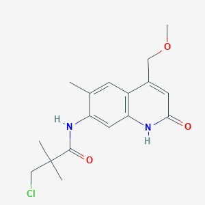 3-chloro-N-[4-(methoxymethyl)-6-methyl-2-oxo-1,2-dihydro-7-quinolinyl]-2,2-dimethylpropanamide