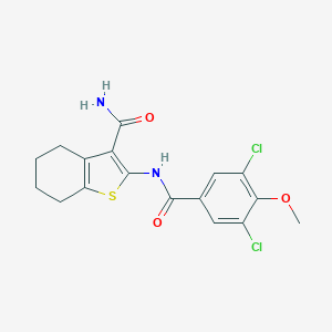 molecular formula C17H16Cl2N2O3S B252824 2-[(3,5-Dichloro-4-methoxybenzoyl)amino]-4,5,6,7-tetrahydro-1-benzothiophene-3-carboxamide 
