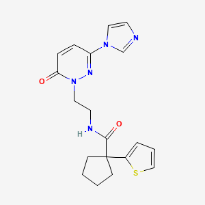 N-(2-(3-(1H-imidazol-1-yl)-6-oxopyridazin-1(6H)-yl)ethyl)-1-(thiophen-2-yl)cyclopentanecarboxamide