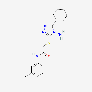 molecular formula C18H25N5OS B2528242 2-[(4-氨基-5-环己基-4H-1,2,4-三唑-3-基)硫代]-N-(3,4-二甲苯基)乙酰胺 CAS No. 585564-12-1