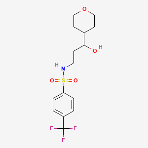 molecular formula C15H20F3NO4S B2528249 N-(3-羟基-3-(四氢-2H-吡喃-4-基)丙基)-4-(三氟甲基)苯磺酰胺 CAS No. 2034450-74-1