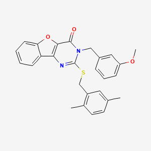 2-[(2,5-dimethylbenzyl)sulfanyl]-3-(3-methoxybenzyl)[1]benzofuro[3,2-d]pyrimidin-4(3H)-one