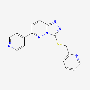 molecular formula C16H12N6S B2528254 3-((吡啶-2-甲硫基)硫代)-6-(吡啶-4-基)-[1,2,4]三唑并[4,3-b]哒嗪 CAS No. 894061-16-6