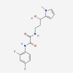 molecular formula C16H17F2N3O3 B2528259 N1-(2,4-二氟苯基)-N2-(3-羟基-3-(1-甲基-1H-吡咯-2-基)丙基)草酰胺 CAS No. 1795425-21-6