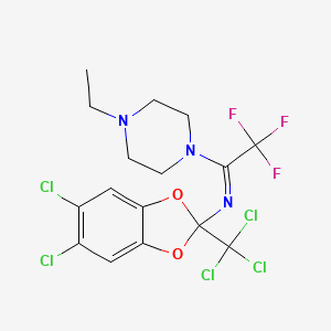 (Z)-5,6-dichloro-N-(1-(4-ethylpiperazin-1-yl)-2,2,2-trifluoroethylidene)-2-(trichloromethyl)benzo[d][1,3]dioxol-2-amine