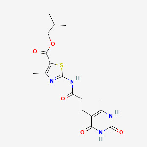 molecular formula C17H22N4O5S B2528262 Isobutyl 4-methyl-2-(3-(6-methyl-2,4-dioxo-1,2,3,4-tetrahydropyrimidin-5-yl)propanamido)thiazole-5-carboxylate CAS No. 1105202-21-8