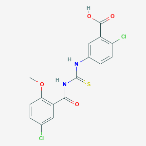 2-Chloro-5-[(5-chloro-2-methoxybenzoyl)carbamothioylamino]benzoic acid