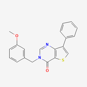 molecular formula C20H16N2O2S B2528268 3-(3-甲氧基苄基)-7-苯基噻吩并[3,2-d]嘧啶-4(3H)-酮 CAS No. 1105224-61-0