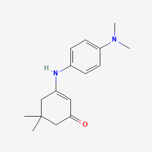 molecular formula C16H22N2O B2528291 3-{[4-(Dimethylamino)phenyl]amino}-5,5-dimethylcyclohex-2-en-1-one CAS No. 1022391-08-7