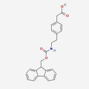 molecular formula C25H23NO4 B2528296 2-(4-(2-((((9H-fluoren-9-yl)methoxy)carbonyl)amino)ethyl)phenyl)acetic acid CAS No. 2137611-55-1