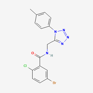 molecular formula C16H13BrClN5O B2528304 5-溴-2-氯-N-((1-(对甲苯基)-1H-四唑-5-基)甲基)苯甲酰胺 CAS No. 921054-30-0