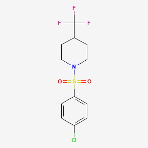 molecular formula C12H13ClF3NO2S B2528306 1-[(4-Chlorophenyl)sulfonyl]-4-(trifluoromethyl)piperidine CAS No. 1440956-24-0