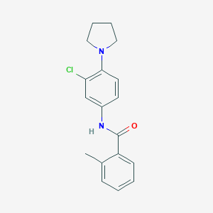 molecular formula C18H19ClN2O B252831 N-(3-chloro-4-pyrrolidin-1-ylphenyl)-2-methylbenzamide 