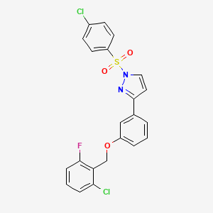 3-{3-[(2-chloro-6-fluorobenzyl)oxy]phenyl}-1-[(4-chlorophenyl)sulfonyl]-1H-pyrazole