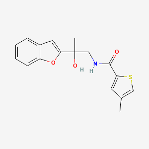 molecular formula C17H17NO3S B2528317 N-(2-(benzofuran-2-yl)-2-hydroxypropyl)-4-methylthiophene-2-carboxamide CAS No. 2034545-28-1