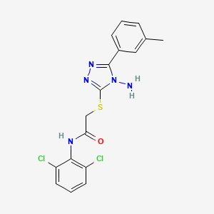 molecular formula C17H15Cl2N5OS B2528324 2-{[4-amino-5-(3-methylphenyl)-4H-1,2,4-triazol-3-yl]sulfanyl}-N-(2,6-dichlorophenyl)acetamide CAS No. 898611-31-9